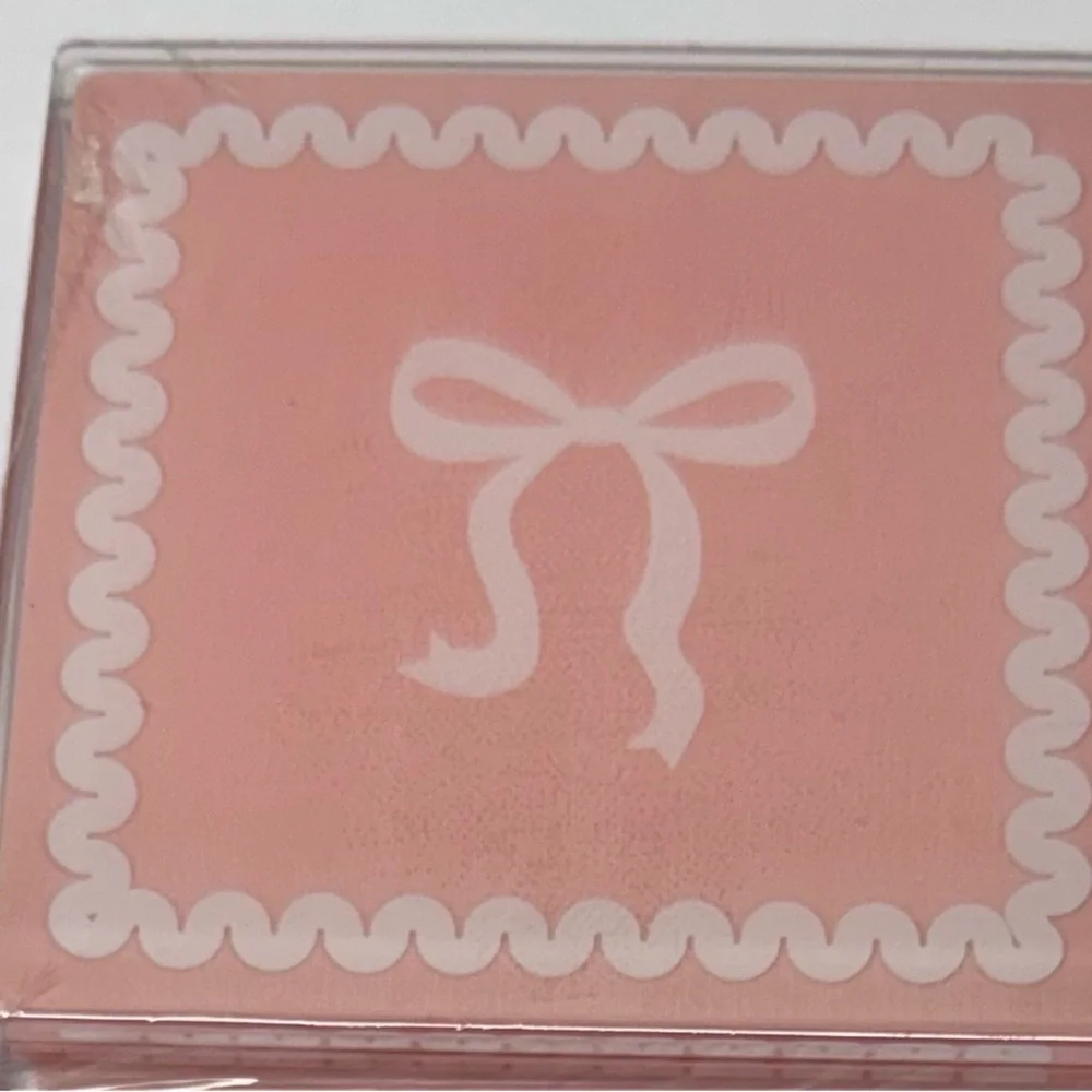 3 for $15 SALE Target Bullseye Coquette Pink & White Bow Coasters, New, 4 pack